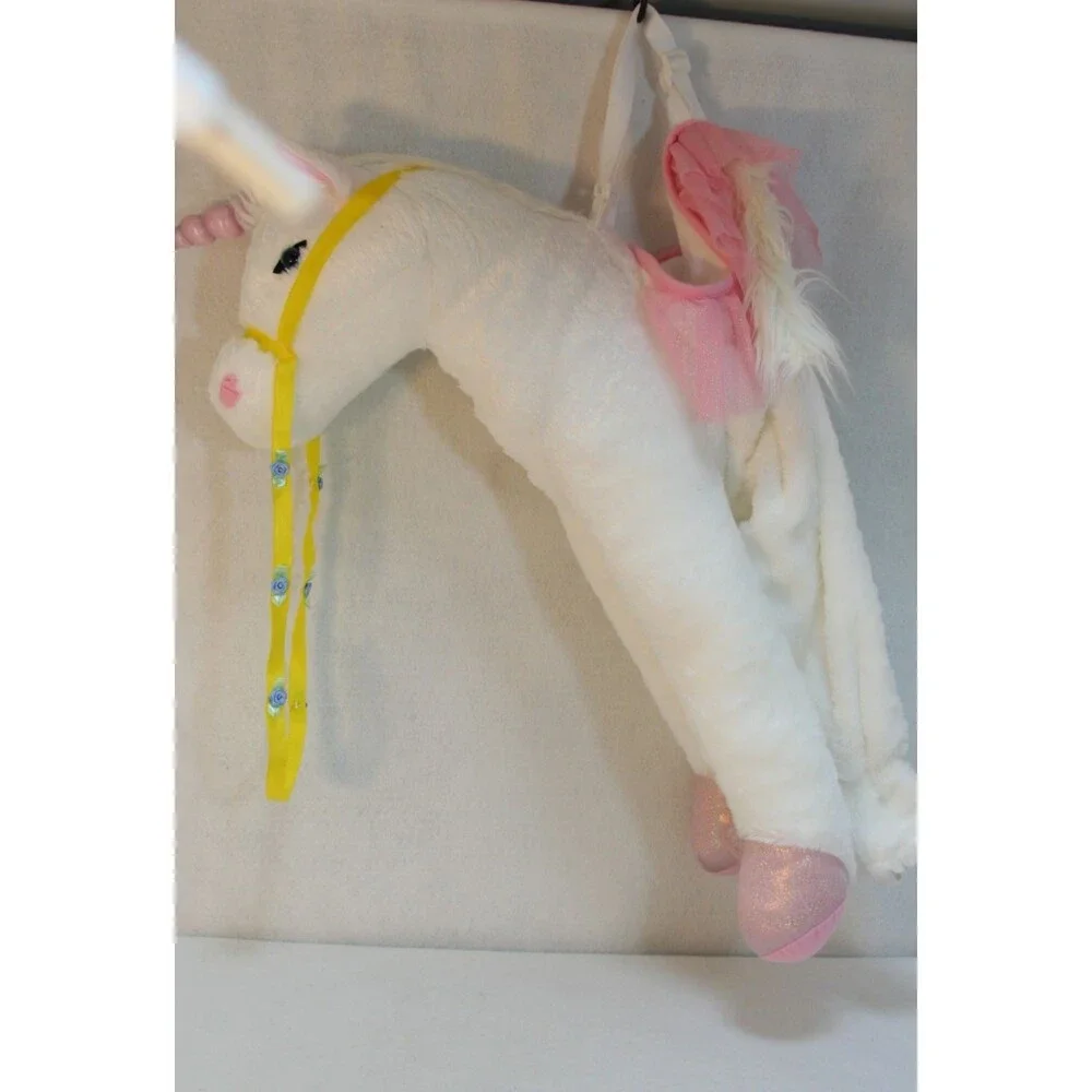 Dream Play Imagine Unicorn Rider Child Halloween Costume Soft White Pink Plush